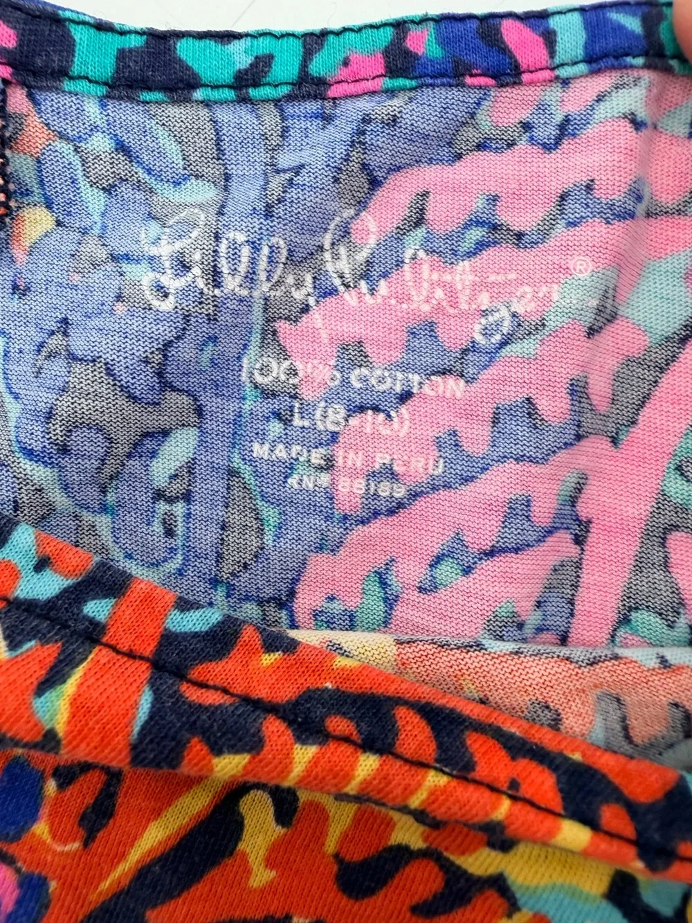 Lilly Pulitzer Kids Electric Feel Shift Dress Pima Cotton Large 8 10 vacation